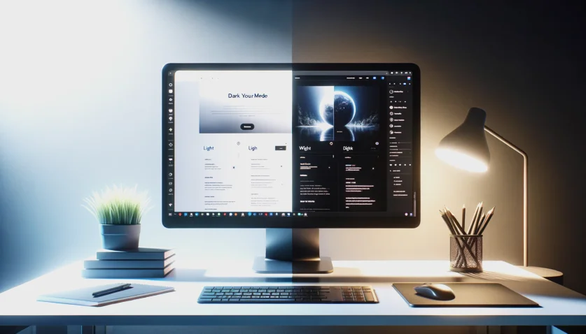 PC Bildschirm in light und dark mode