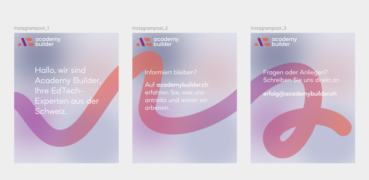 Designentwürfe für die Firma Academy Builder von der Autorin Leila