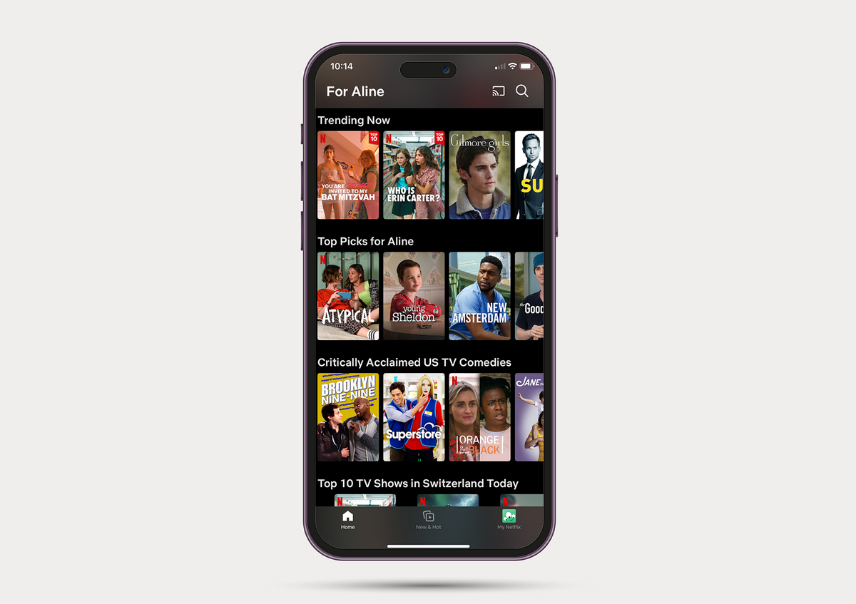 Netflix empfiehlt seinen Nutzer:innen Filme und Serien auf Basis der bisherigen Gewohnheiten Netflix empfiehlt seinen Nutzer:innen Filme und Serien auf Basis der bisherigen Gewohnheiten