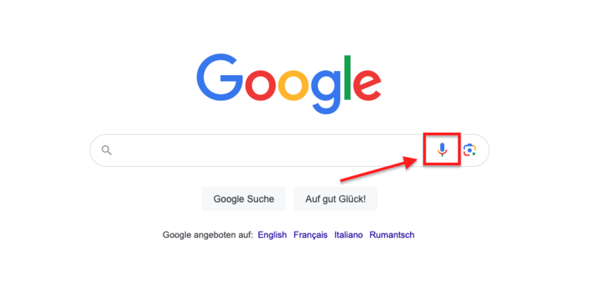 Google bietet die Texteingabe auch über die Sprache an